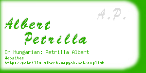 albert petrilla business card